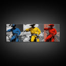 Cowboy Pop Art, Red Yellow Blue Trio, Western Rodeo Style, Framed Canvas Print, Bold Color Wall Art, Man Cave Decor, Modern Western Art