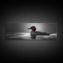 Red-Eyed Loon, Waterbird, Monochrome Beauty, Wildlife Portrait, Framed Canvas Print, Cabin Wall Art, Bird Lover Gift, Nature Photography