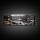 Waterfall Serenity, Autumn Forest Print, Tranquil Landscape, Framed Canvas Print, Nature Lover Gift, Cozy Living Room or Office Decor