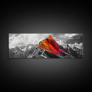 Neon Mountain Peak, Abstract Vibrant Alps, Bold Wilderness Colors, Framed Canvas Print, Modern Wall Art, Adventure Home Decor