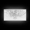 Akron Street Map, Ohio Map, Map Print, Modern Art, Wall Art, Canvas Print, Wall Hanging, Office Wall Décor, Couples Gift, City Map Canvas