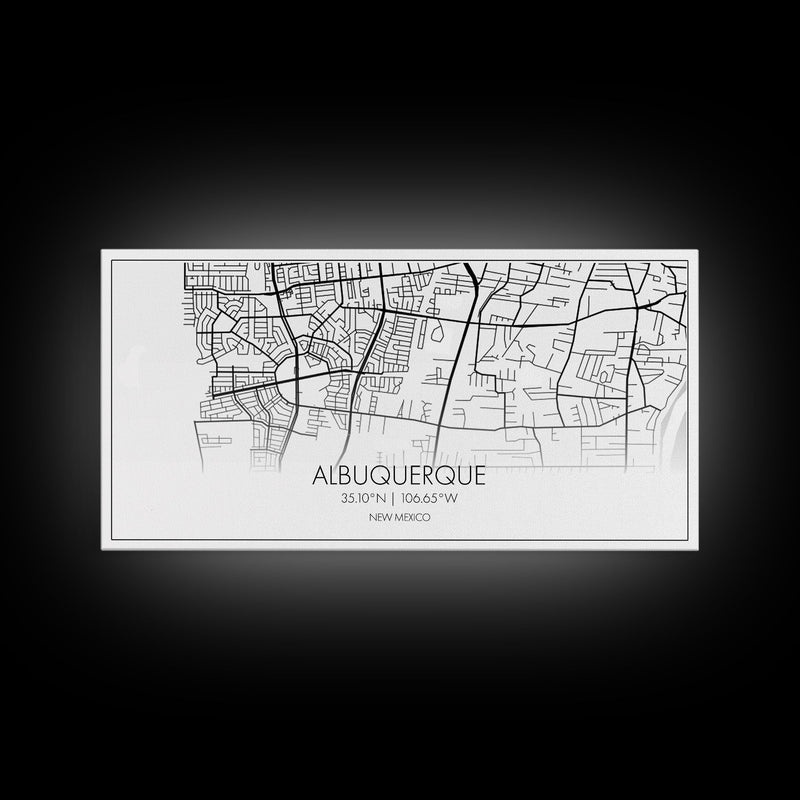 Albuquerque Street Map, New Mexico Map, Map Print, Modern Art, Wall Art, Canvas Print, City Maps, Office Gift, Prints, Above Bed DÃ©cor