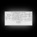 Aurora Street Map, Illinois Map, Map Print, Modern Art, Wall Art, Canvas Print, Room Décor For Teens, Cool Wall Art, Fun Gift, Classroom Art