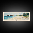 Cast Away Island Beach, Fiji Watercolor Print, Vacation Gift, Fiji Wall Art, Beach Painting, Beach Decor, Large Wall Art, Wood Frame Art