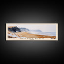 Hofsós Beach, Iceland Watercolor Beach Print, Vacation Gift, Iceland Wall Art, Framed Canvas Print, Framed Beach Painting