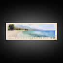 Koukounaries Beach, Greece Watercolor Beach Print, Vacation Gift, Greece Wall Art, Framed Canvas Print, Framed Beach Painting