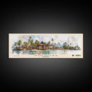 Moluccas, Indonesia Watercolor Beach Print, Vacation Gift, Indonesia Wall Art, Framed Canvas Print, Framed Beach Painting