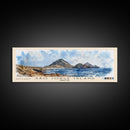 São Jorge Island, Portugal Watercolor Beach Print, Vacation Gift, Portugal Wall Art, Framed Canvas Print, Framed Beach Painting