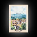 Albena, Bulgaria Watercolor Beach Print, Vacation Gift, Bulgaria Wall Art, Framed Canvas Print, Framed Beach Painting