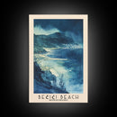 Bečići Beach, Montenegro Watercolor Print, Vacation Gift, Montenegro Wall Art, Beach Painting, Beach Decor, Large Wall Art, Wood Frame Art