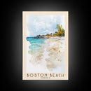 Boston Beach, Jamaica Watercolor Beach Print, Vacation Gift, Jamaica Wall Art, Beach Painting, Beach Decor, Beach Painting