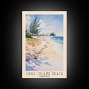 Chill Island Beach, Bahamas Watercolor Beach Print, Vacation Gift, Bahamas Wall Art, Framed Canvas Print, Framed Beach Painting