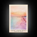 Cruise Center Beach, Turks and Caicos Watercolor Print, Vacation Gift, Turks and Caicos Wall Art, Beach Painting, Beach Decor, Large Wall Art, Wood Frame Art