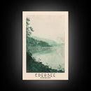 Edersee, Germany Watercolor Beach Print, Vacation Gift, Germany Wall Art, Framed Canvas Print, Framed Beach Painting