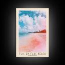 Flic en Flac Beach, Mauritius Watercolor Beach Print, Vacation Gift, Mauritius Wall Art, Beach Painting, Beach Decor, Beach Painting