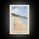 Freshwater Beach, Australia Watercolor Beach Print, Vacation Gift, Australia Wall Art, Framed Canvas Print, Framed Beach Painting