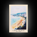 Lido Beach, Hong Kong Watercolor Print, Vacation Gift, Hong Kong Wall Art, Beach Painting, Beach Decor, Large Wall Art, Wood Frame Art