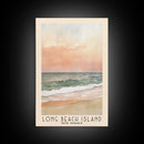 Long Beach Island, New Jersey Watercolor Print, Vacation Gift, New Jersey Wall Art, Beach Painting, Beach Decor, Large Wall Art, Wood Frame Art