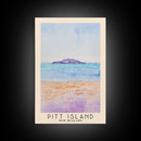 Pitt Island, New Zealand Watercolor Beach Print, Vacation Gift, New Zealand Wall Art, Framed Canvas Print, Framed Beach Painting