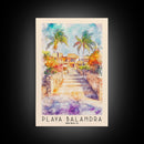 Playa Balandra, Mexico Watercolor Print, Vacation Gift, Mexico Wall Art, Beach Painting, Beach Decor, Large Wall Art, Wood Frame Art