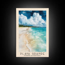 Playa Grande, Dominican Republic Watercolor Beach Print, Vacation Gift, Dominican Republic Wall Art, Framed Canvas Print, Framed Beach Painting