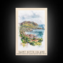 Saint Kitts Island, Federation of Saint Kitts and Nevis Watercolor Beach Print, Vacation Gift, Federation of Saint Kitts and Nevis Wall Art, Beach Painting, Beach Decor, Beach Painting