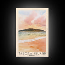 Taboga Island, Panamá Watercolor Beach Print, Vacation Gift, Panamá Wall Art, Framed Canvas Print, Framed Beach Painting