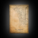 Los Angeles Vintage Map Print | Los Angeles Map | California Map Art | Los Angeles City Road Map Poster | Distressed / Retro LA Street Art