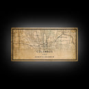Columbus vintage map print poster or framed canvas, Ohio map print poster canvas, Columbus city map print poster canvas