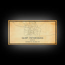 Saint Petersburg map print poster or framed canvas, St. Petersburg Russia map print canvas, city map print poster canvas, Vintage Travel Art
