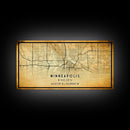 Minneapolis map print poster or framed canvas, Minnesota map print poster canvas, Minneapolis road map print poster canvas