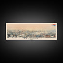 Belgrade Serbia Panoramic Travel Poster, Framed Canvas Print or Metal Wall Art, Travel Art, Home Decor, Panoramic Painting, Midcentury Art