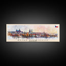 Ceske Budejovice Czech Wall Art, Panoramic Travel Poster, Panoramic Framed Canvas Print, City Wall Art, Wall Hanging Home Decor, Travel Art