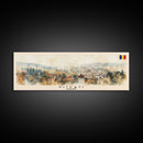 Piteti Romania Panoramic Travel Poster, Framed Canvas Print or Metal Wall Art, Travel Art, Home Decor, Panoramic Painting, Midcentury Art