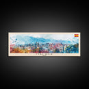 Malaga Spain Wall Art, Panoramic Travel Poster, Panoramic Framed Canvas Print, City Wall Art, Wall Hanging Home Decor, Travel Art