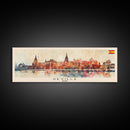 Seville Spain Panoramic Travel Poster, Framed Canvas Print or Metal Wall Art, Travel Art, Home Decor, Panoramic Painting, Midcentury Art