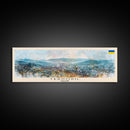 Ternopil Ukraine Panoramic Travel Poster, Framed Canvas Print or Metal Wall Art, Travel Art, Home Decor, Panoramic Painting, Midcentury Art