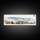 Valjevo Serbia Panoramic Travel Poster, Framed Canvas Print or Metal Wall Art, Travel Art, Home Decor, Panoramic Painting, Midcentury Art