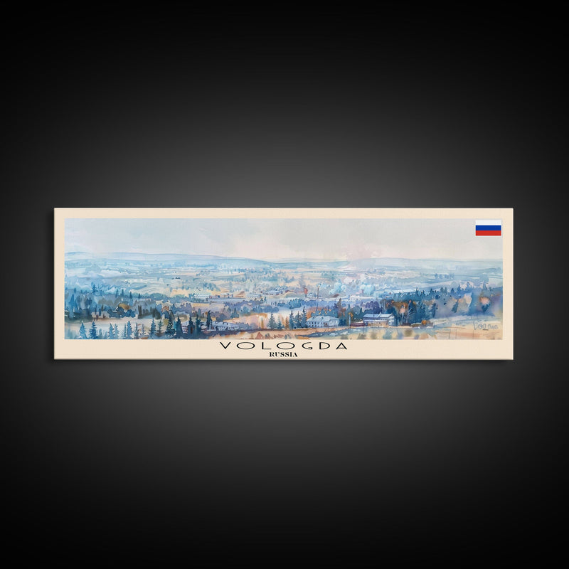 Vologda Russia Wall Art, Panoramic Travel Poster, Panoramic Framed Canvas Print, City Wall Art, Wall Hanging Home Decor, Travel Art