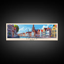Bruges Belgium Travel Art, City Art, Framed Canvas Print or Metal Wall Art, Europe Travel Poster, Panoramic Wall Art, Extra Wide Wall Art
