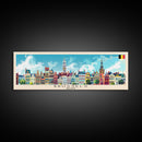 Brussels Belgium Panoramic Travel Poster, Framed Canvas Print or Metal Wall Art, Travel Art, Home Decor, Panoramic Painting, Midcentury Art