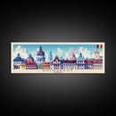 Bucharest Romania Wall Art, Panoramic Travel Poster, Panoramic Framed Canvas Print, City Wall Art, Wall Hanging Home Decor, Travel Art