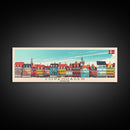 Copenhagen Denmark Travel Print Wall Art, Panoramic City Art, Travel Art, Wall Decor, Vacation Gift, Framed Canvas Print Or Metal Art