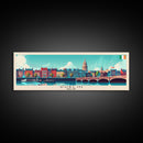 Dublin Ireland Panoramic Travel Poster, Framed Canvas Print or Metal Wall Art, Travel Art, Home Decor, Panoramic Painting, Midcentury Art