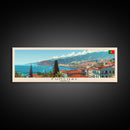 Funchal Portugal Travel Print Wall Art, Panoramic City Art, Travel Art, Wall Decor, Vacation Gift, Framed Canvas Print Or Metal Art
