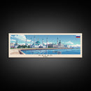 Kazan Russia Panoramic Travel Poster, Framed Canvas Print or Metal Wall Art, Travel Art, Home Decor, Panoramic Painting, Midcentury Art