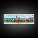 Szolnok Hungary Wall Art, Panoramic Travel Poster, Panoramic Framed Canvas Print, City Wall Art, Wall Hanging Home Decor, Travel Art