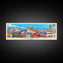 Valencia Spain Travel Art, City Art, Framed Canvas Print or Metal Wall Art, Europe Travel Poster, Panoramic Wall Art, Extra Wide Wall Art