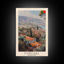 Funchal, Portugal Travel Poster Art, Framed Canvas Print for Living Room or Bedroom, Scenic Wall Art, Home Decoration