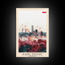 Karlsruhe Germany Urban Landscape, Framed Canvas Print, Travel Poster, Wall Art, Office Decor, Cityscape Art, Modern Home Decoration, German City